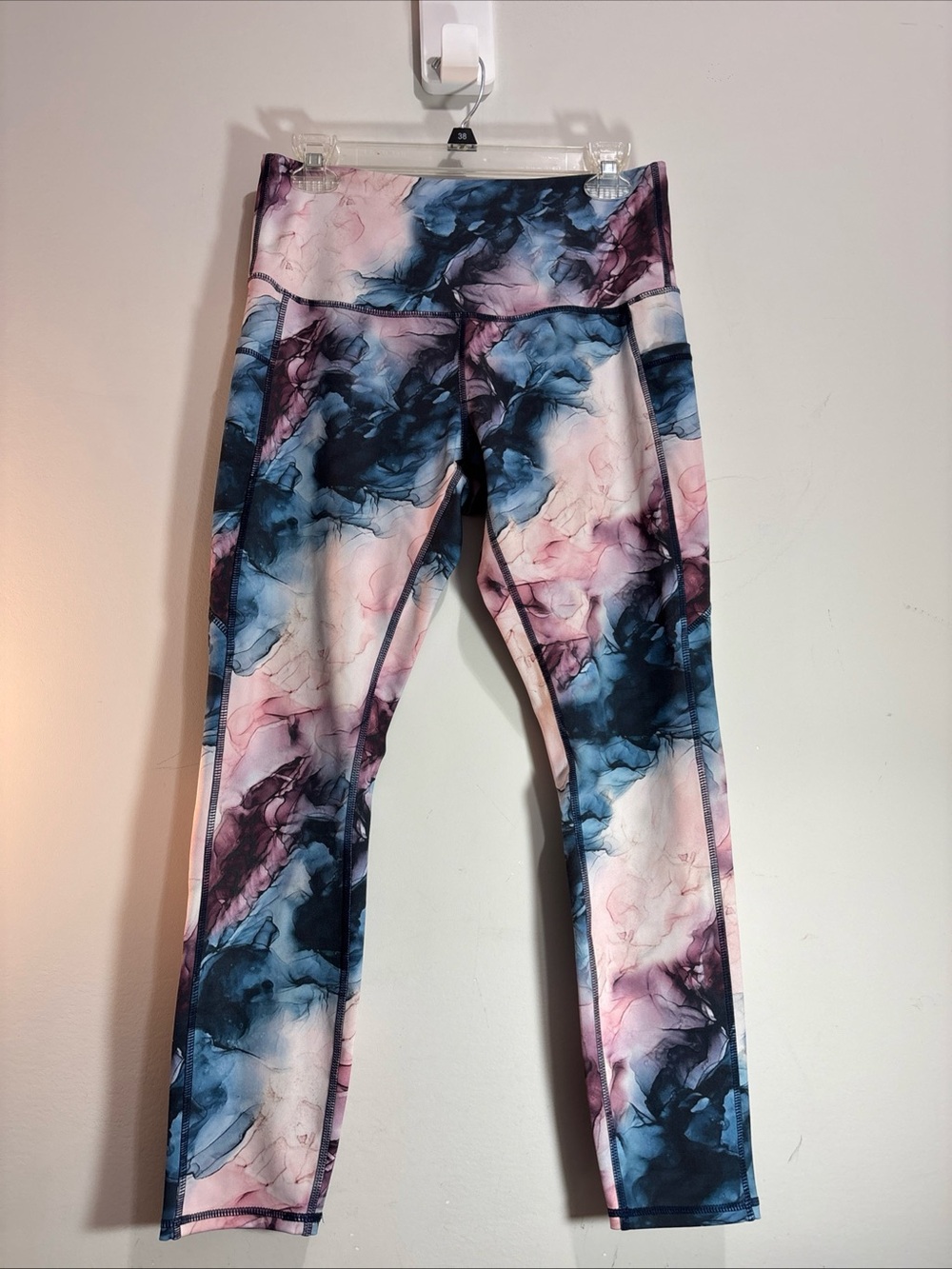 Legend Women’s Printed Performance Leggings - Pink & Blue. 1362